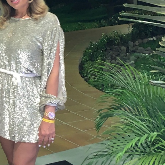 RETROFETE Selma Champagne Sequin Dress Size S - Picture 11 of 14